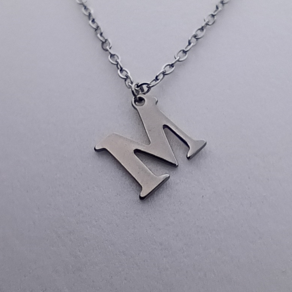 2/$20 Stainless Steel Letter M Dainty Necklace